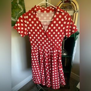 Red Classic polka dot vintage dress